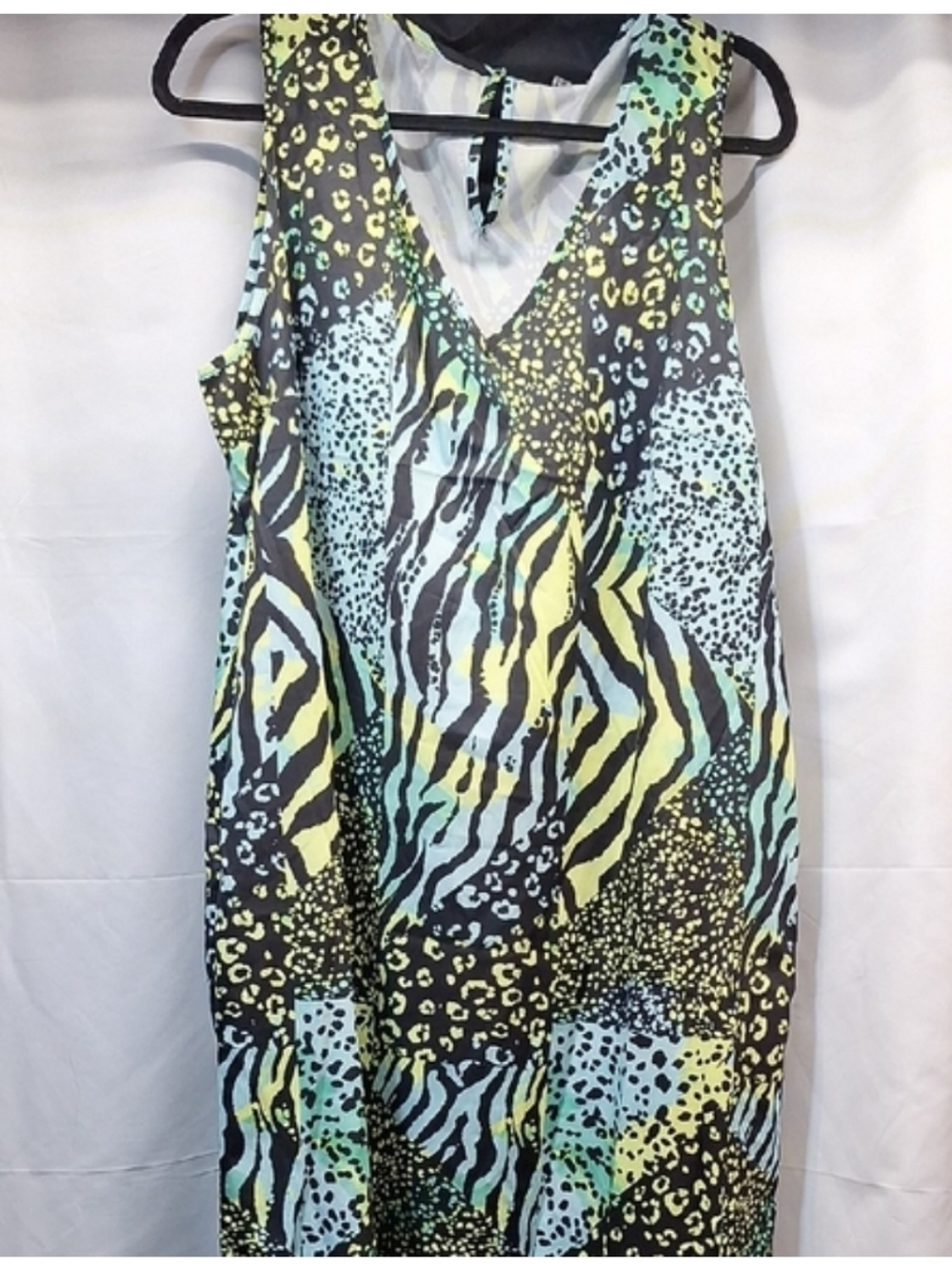 BloomChic Multicolor Animal Print V-Neck Sleeveless Sheath Dress Plus Size 14 16